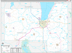 Fond du Lac Metro Area Wall Map Premium Style 2026